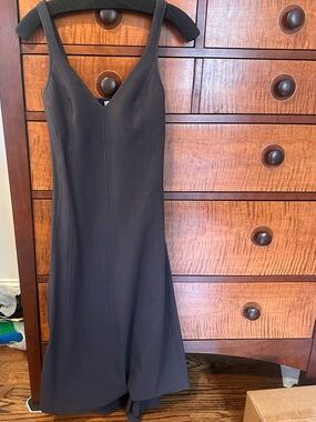 Brunello Cucinelli Technical Cotton V Neck Fit and Flare Dress